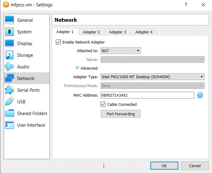 New Random MAC Address for the Virtual Network Card