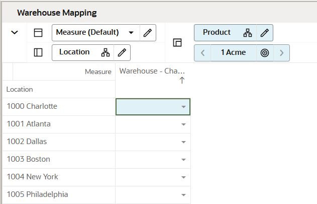 Warehouse Mapping View