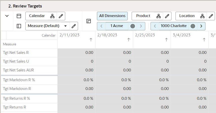 Review Targets View