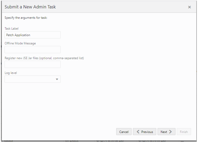 This figure shows specifying the arguments for the task.