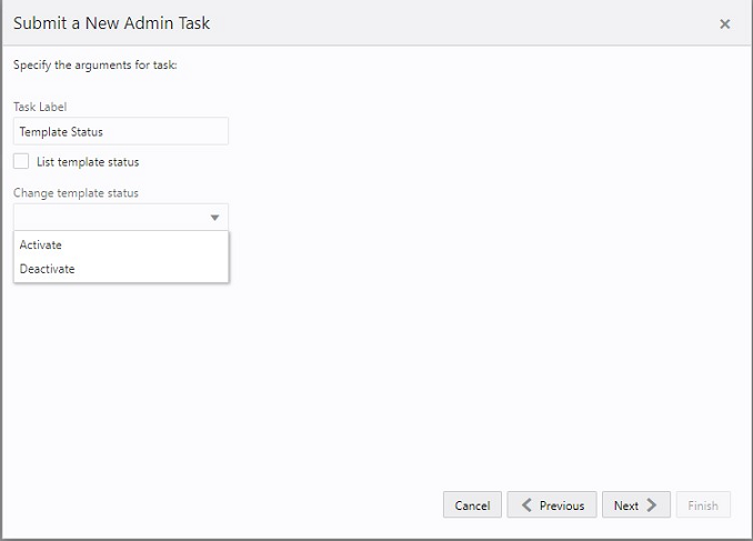 This figure shows setting the template status.