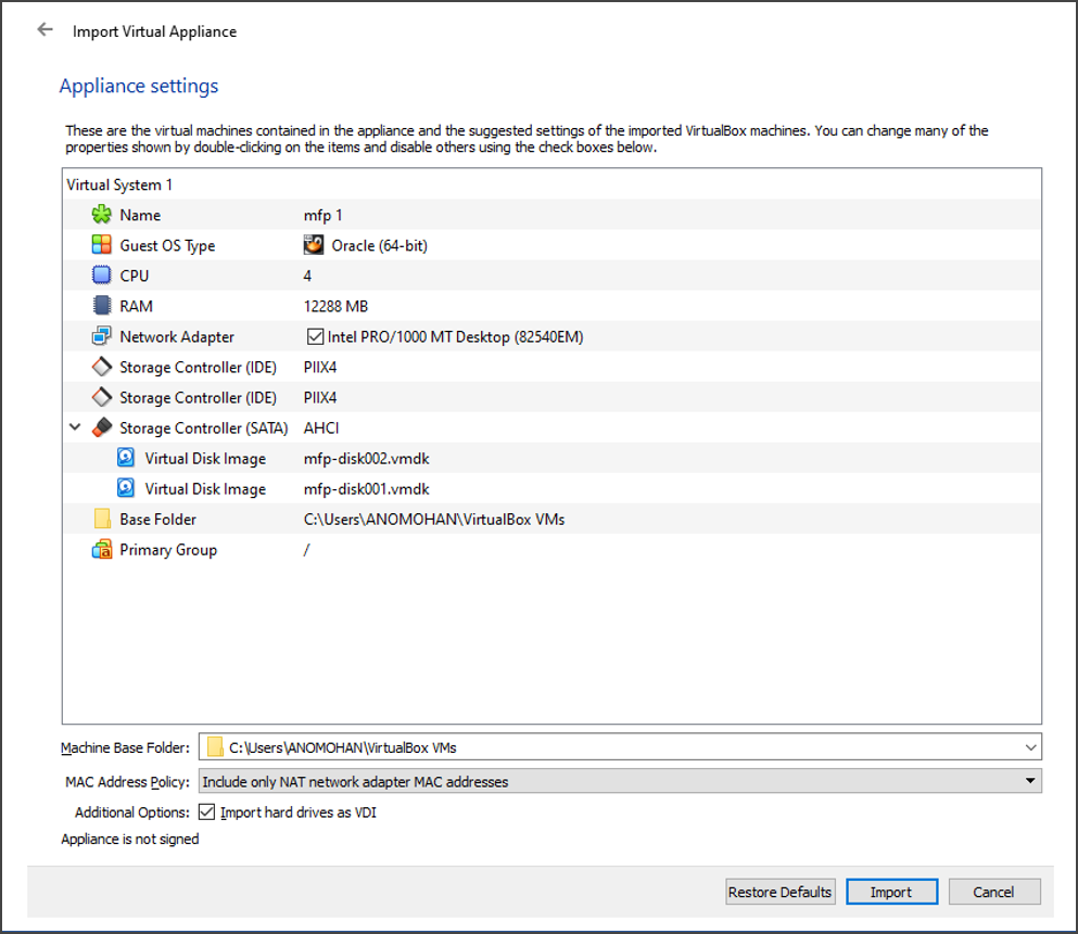 Change the Name and RAM of the VM file