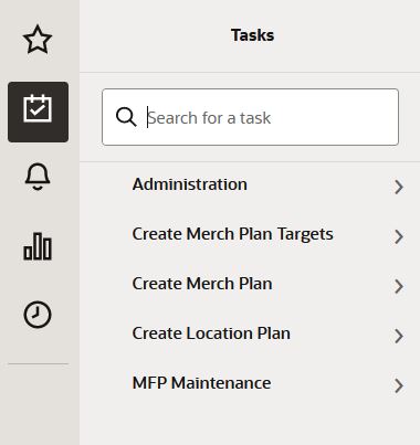 Tasks Menu