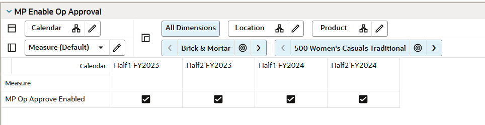 MP Enable Op Approval View