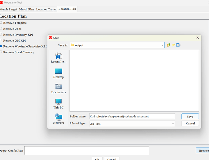 specify the output directory