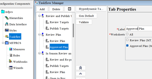 Update the Merch Target Taskflow Label
