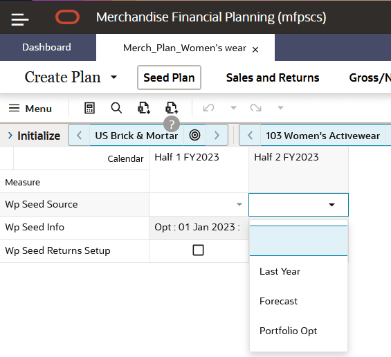 Seeding Options Seeding Options