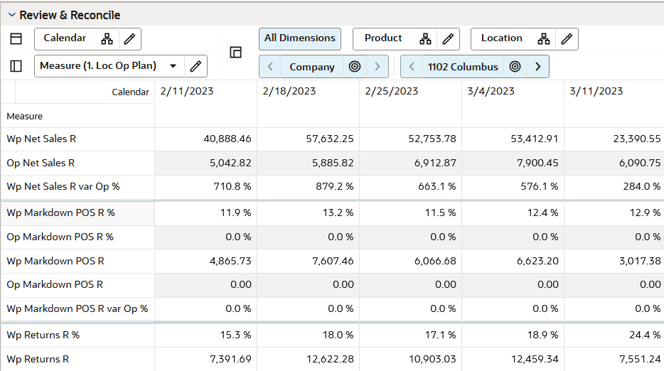 Review & Reconcile View