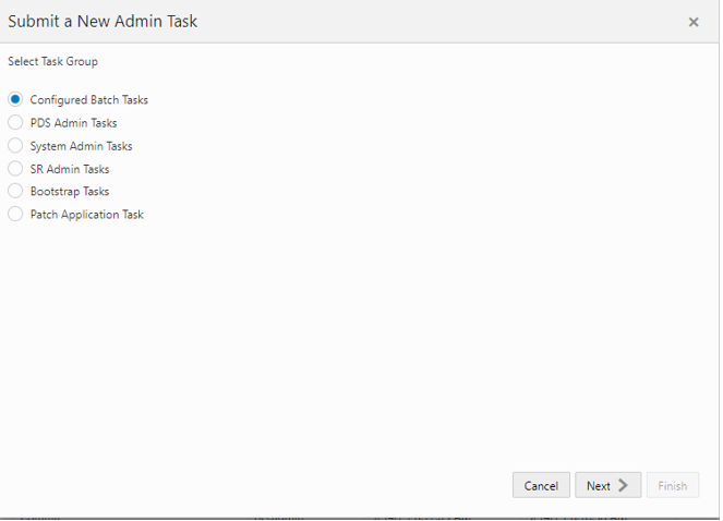 This figure shows the Select Task Group window.