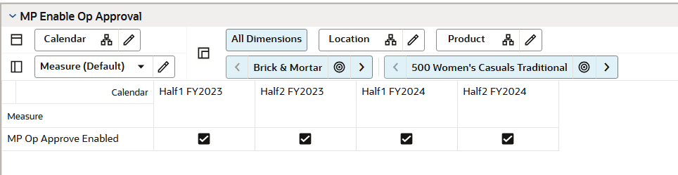 MP Enable OP Approval View MP Enable OP Approval View