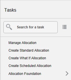 Tasks Menu Tasks Menu