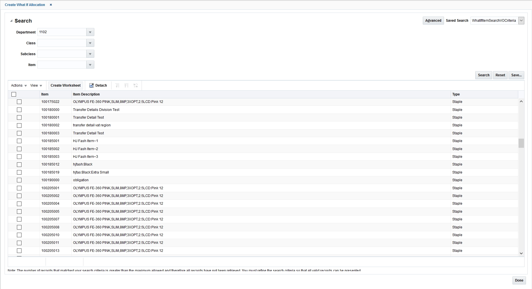 Create What If Allocation Window Create What If Allocation Window