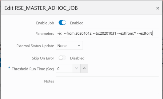 Parameters for Moving Periods of Historical Data