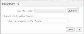 Import CSV File Pop-up