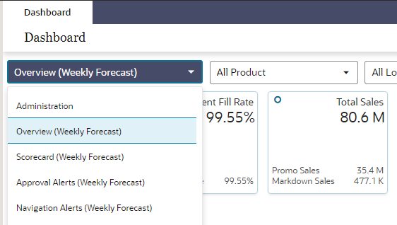 IPOCS-Demand Forecasting Cloud Service Dashboard Selection