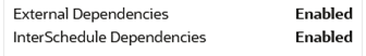 External and InterSchedule Dependencies Enabled