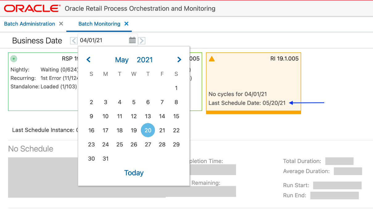 Business Date Selection Menu Business Date Selection Menu