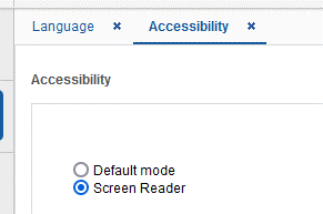 Enabling the Screen Reader