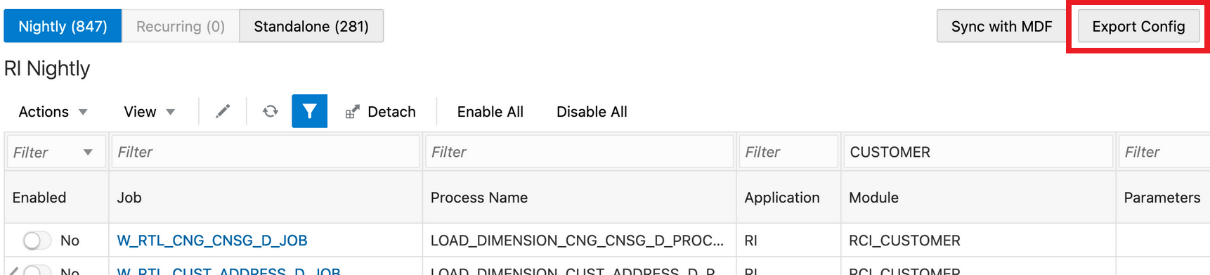 Export Config Button Export Config Button