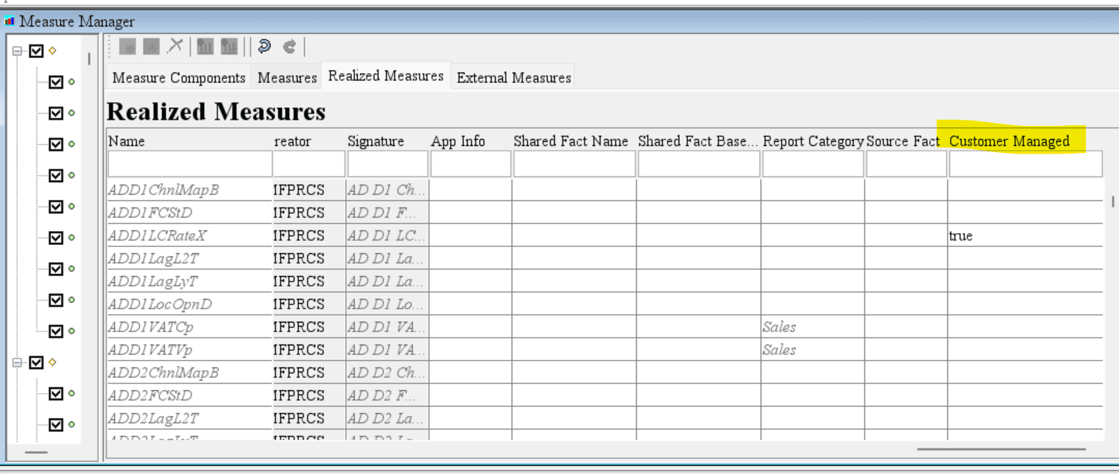 Customer Managed Table Field Customer Managed Table Field