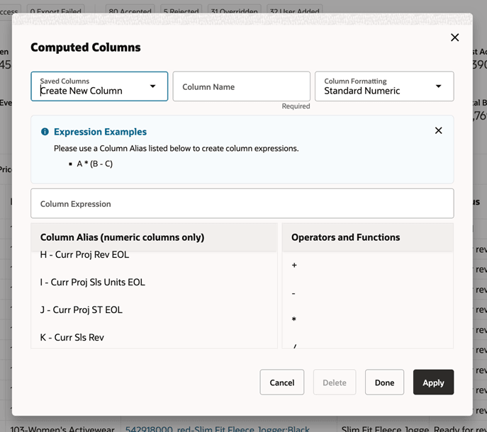 Add_computed Columns screen
