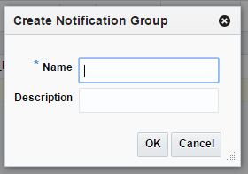 Create Notification Group Window Create Notification Group Window