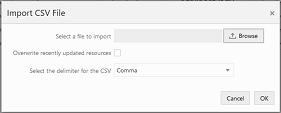 Import CSV File Pop-up Import CSV File Pop-up