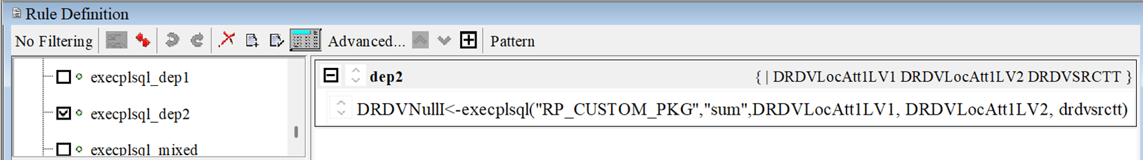 execplsql_dep2 Rule Definition
