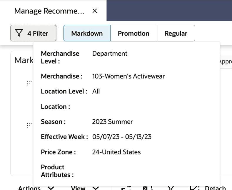 User Filter Panel User Filter Panel