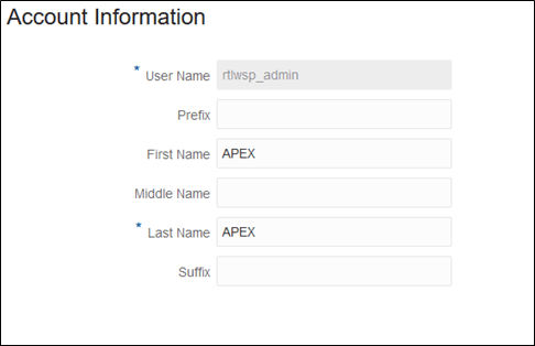 APEX User Setup in IAM APEX User Setup in IAM