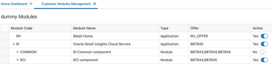Customer Modules Management Tab Customer Modules Management Tab