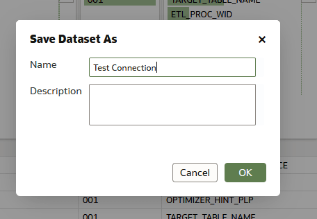 Save Dataset Window Save Dataset Window