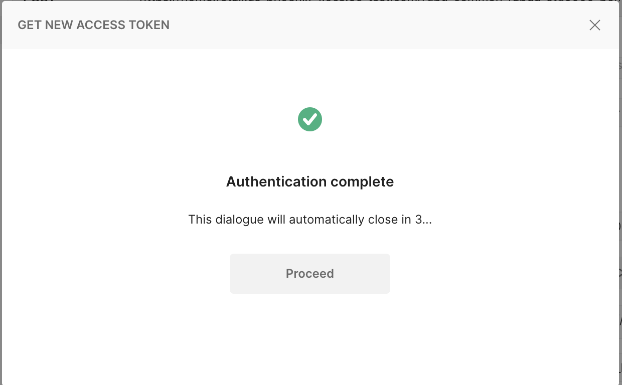 Postman Authentication Complete Window