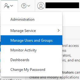 Manage Users and Groups Menu Option Manage Users and Groups Menu Option