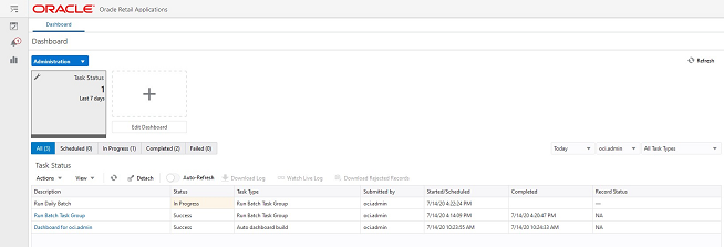 This figure shows the list of submitted tasks.