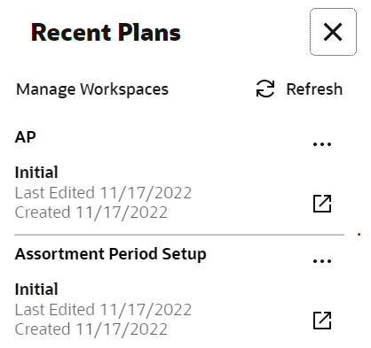 Recent Plans Recent Plans