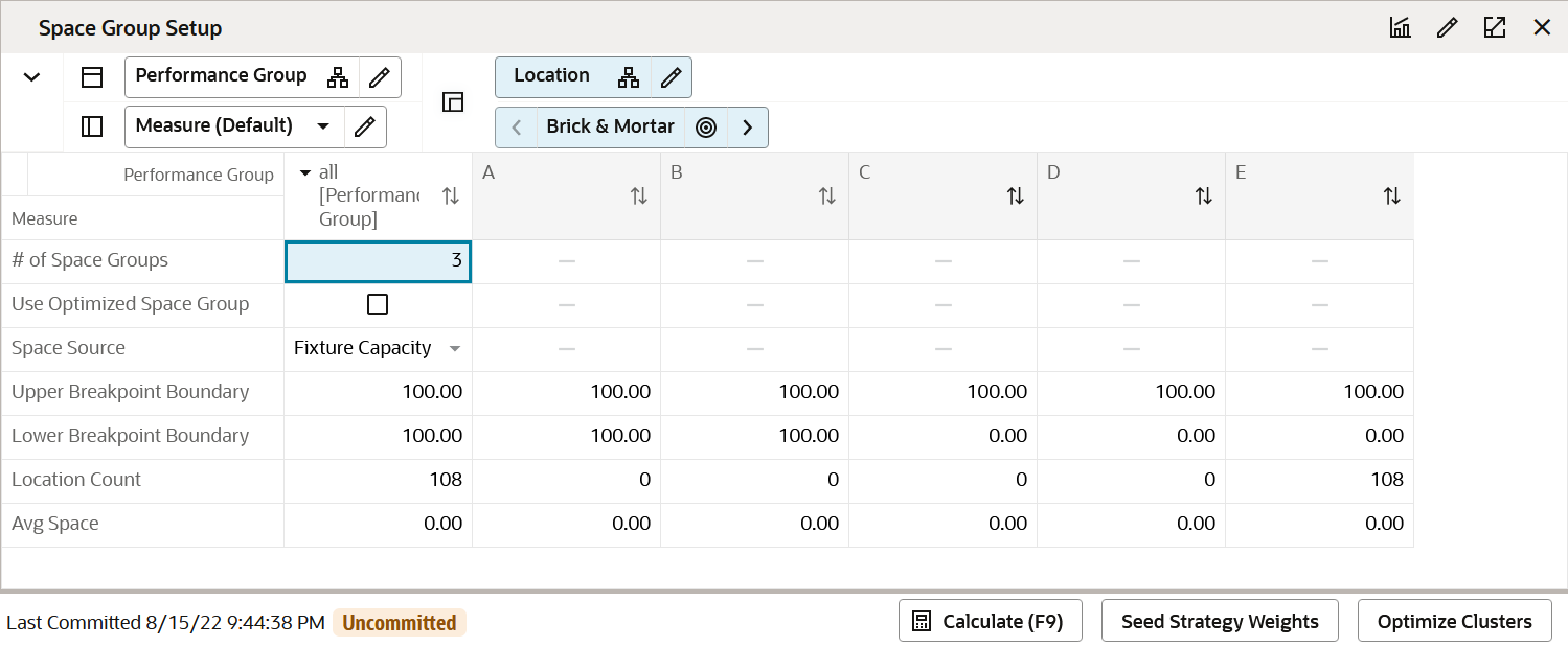 Space Group Setup View