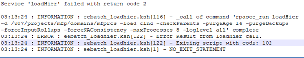 This image shows an example of a log showing an error. This image shows an example of a log showing an error.