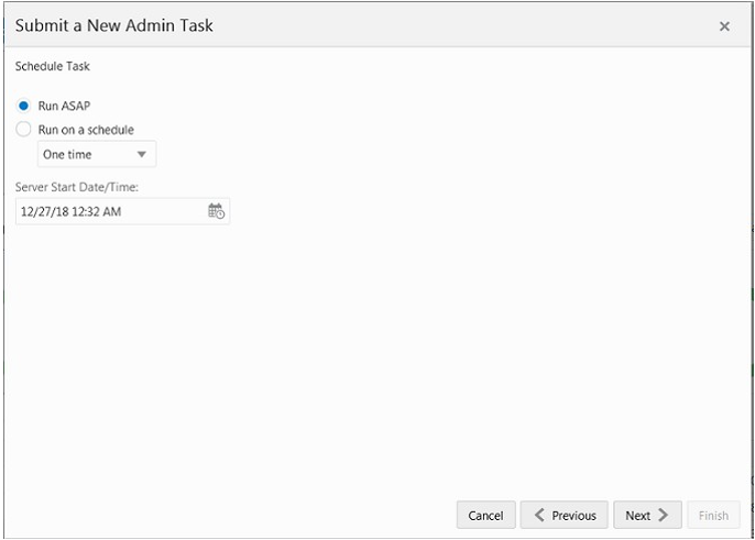 This figure shows selecting Run ASAP.