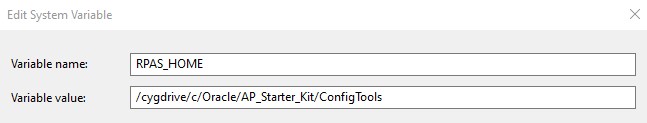 This image displays an example of RPAS_HOME Variable