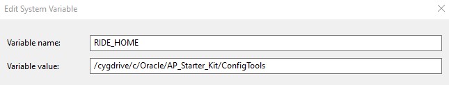 This image displays an example of RIDE_HOME Variable