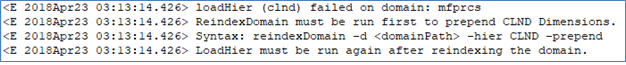 This image shows an example of a log showing the cause of the error.