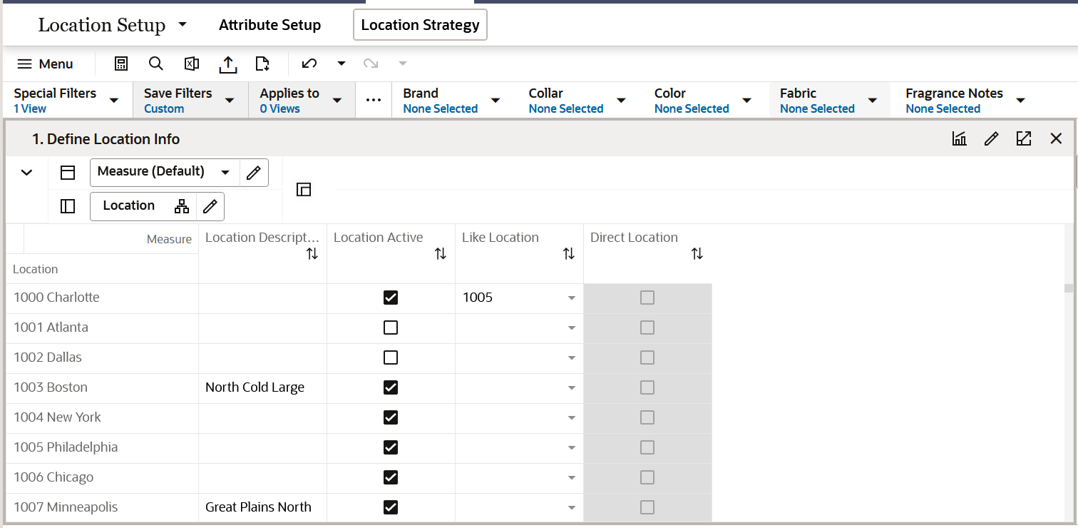 Define Location Info View