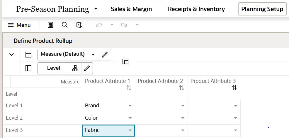Define Product Rollup View