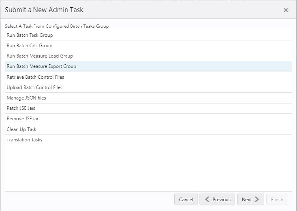 This figure shows the Select A Task From Configured Batch Tasks Group.
