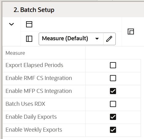 Batch Setup View