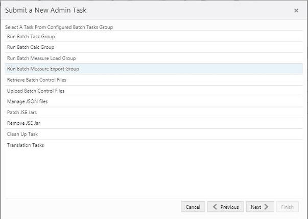 This figure shows the Select A Task From Configured Batch Tasks Group.