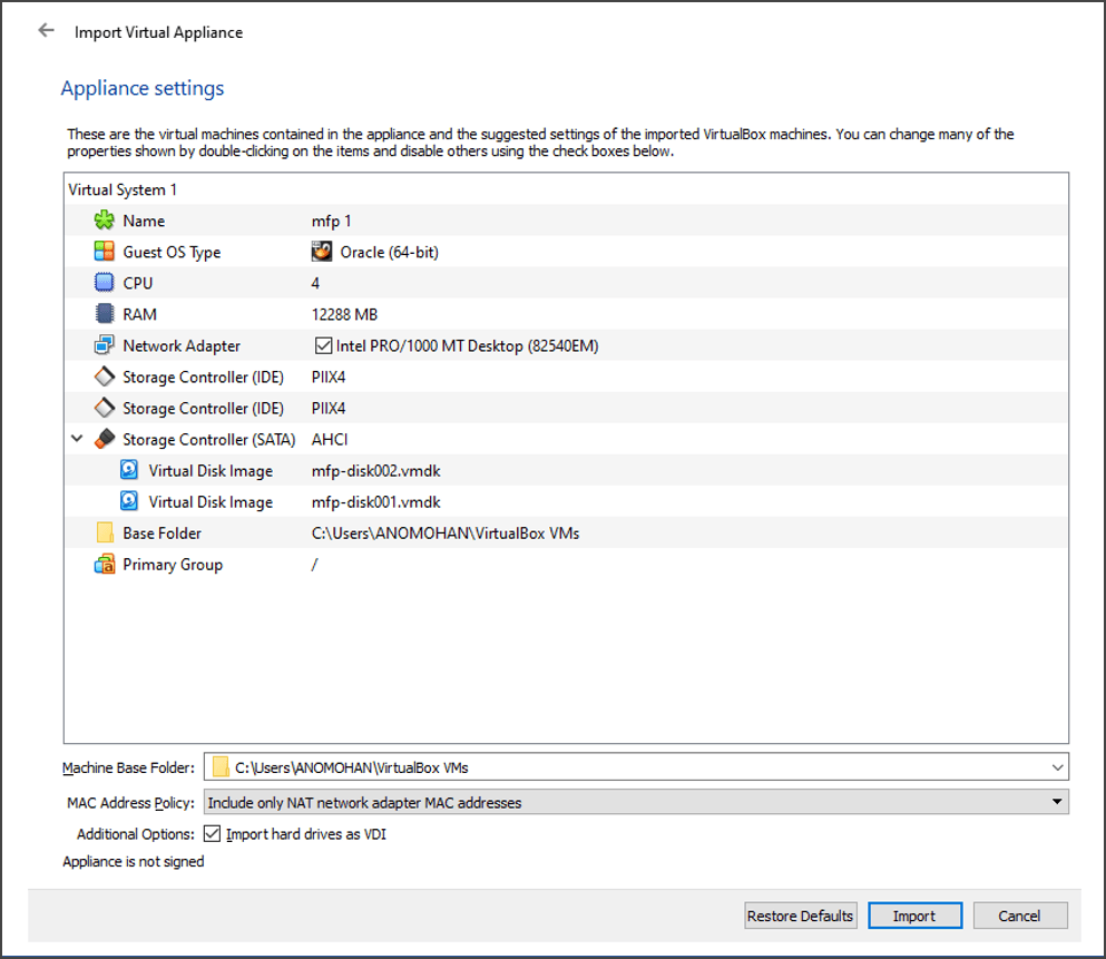Change the Name and RAM of the VM file