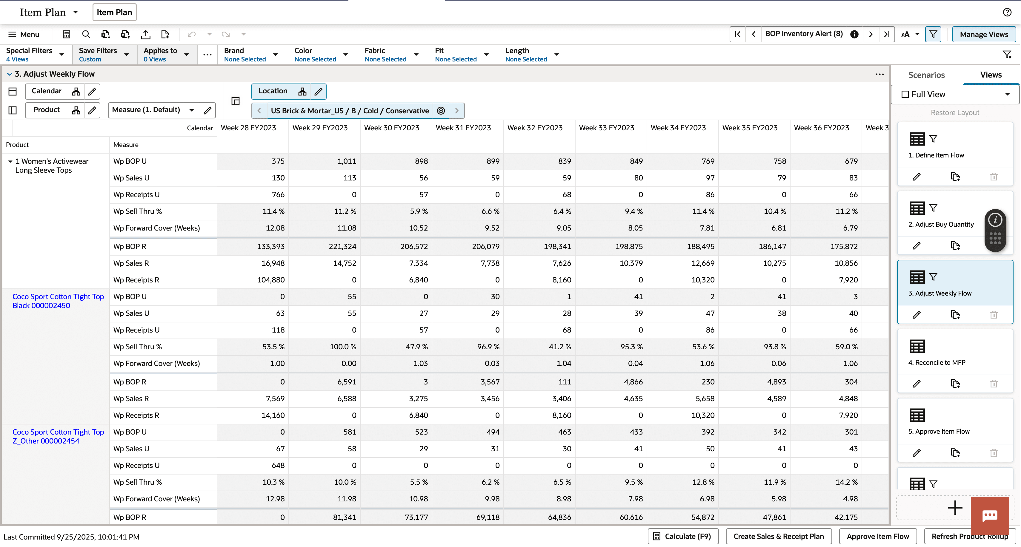 Adjust Weekly Flow View