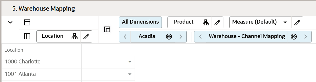 Warehouse Mapping View
